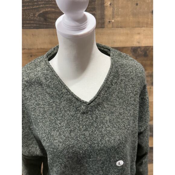 Vintage 1980s WhalerKnits- Dark Grey- V-Neck Sweater- Size L - Picture 3 of 7